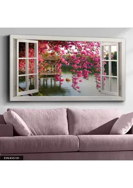 Evine Moda Sahile Açılan Pencere Kanvası: Modern ve Dayanıklı Duvar Dekorasyonu Ürünü