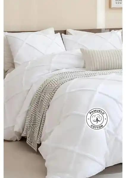 Evlen Home Collection Aimar Pamuklu Yatak Örtüsü Takımı Modern ve Şık Tasarım