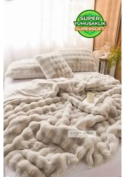 Evlen Home Collection Çift Kişilik Kürk Yorgan Şıklık ve Konfor Sunar