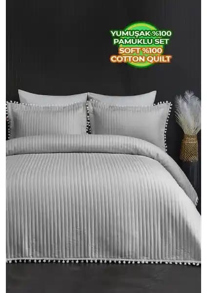 Evlen Home Collection Kapitone Ponpon Yatak Örtüsü: Şık ve Dayanıklı Çift Kişilik Yatak Takımı