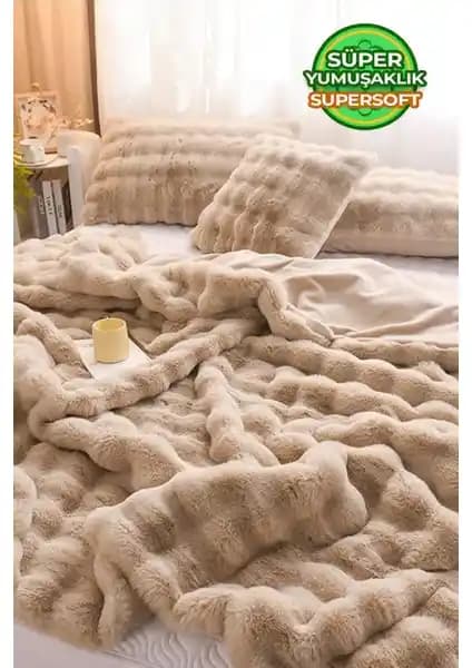 Evlen Home Collection Kürk Yatak Örtüsü: Şıklık ve Konfor Sunan Modern Tasarım