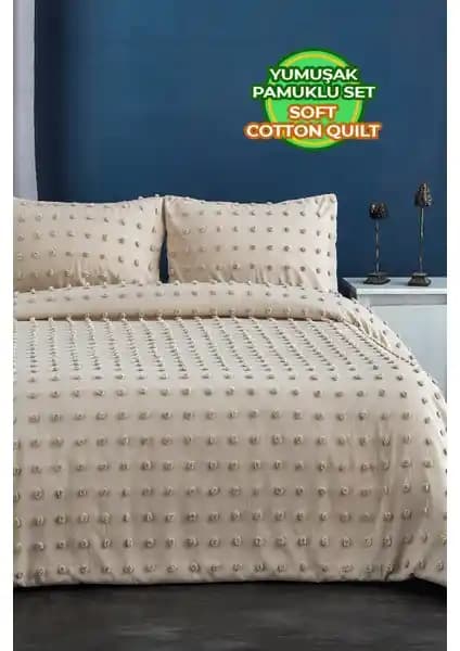 Evlen Home Collection Pamuklu Emmy Yatak Örtüsü Seti: Şık ve Konforlu Çok Mevsim Kullanıma Uygun