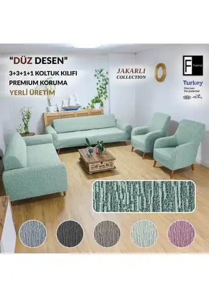 Faiend Jakarlı Düz Desen Esnek Kanepe Kılıfı Şıklık ve Koruma Sunan Pratik Çözüm