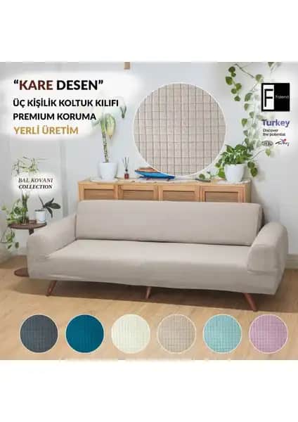 Faiend Vizon Likrali Esnek 3 Kişilik Koltuk Örtüsü Modern ve Şık Dekorasyon Alternatifi