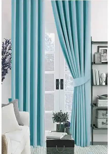 Farbateks Turkuaz Mavi Karatma Fon Perde: Estetik ve İşlevsellik Sunan Modern Dekorasyon Ürünü