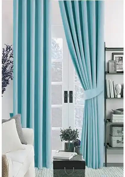 Farbateks Turkuaz Mavi Karatma Fon Perde: Estetik ve İşlevsellik Sunan Modern Dekorasyon Ürünü