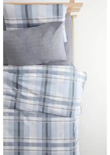 Favora Ekoseli Lastikli Pamuklu Tek Kişilik Nevresim Takımı Konfor ve Şıklığın Buluşması