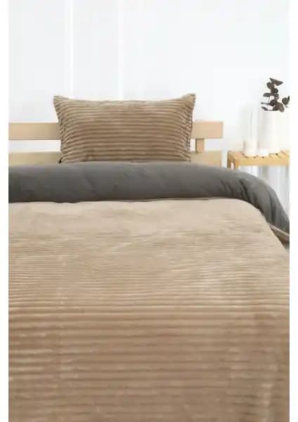 Favora Merinos Eternity Fitilli Nevresim Takımı Bej Renkli Yatak Odası Şıklığı ve Konforu