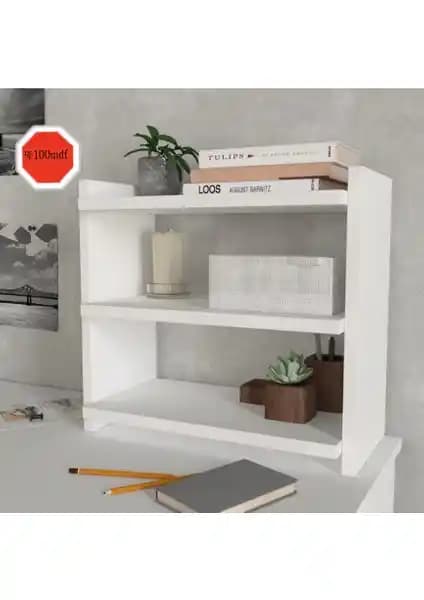 Ferah Beyaz MDF Tezgah Üstü Düzenleyici Raf: Çok Amaçlı ve Modern Tasarım