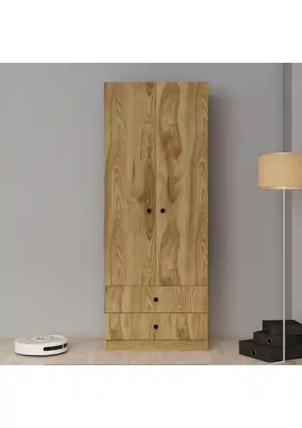 Ferniso Mobilya 2 Kapak 2 Çekmeceli Gardolap Modern ve Çok Yönlü Saklama Çözümü