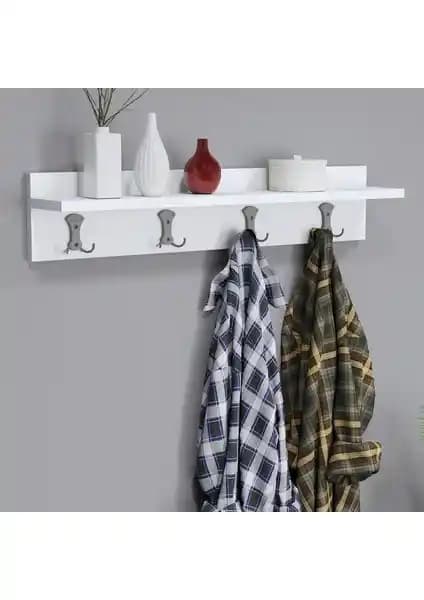 Ferniso Mobilya 80 cm Beyaz Duvar Askılığı: Modern ve Dayanıklı Depolama Çözümü