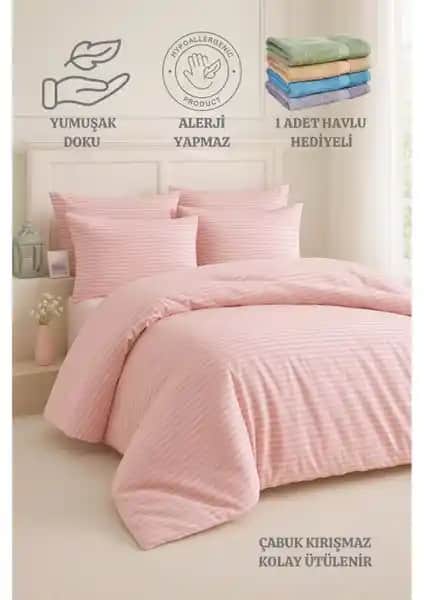 Formeya Çizgili Lastikli Tek Kişilik Nevresim Takımı: Estetik ve Konfor Bir Arada