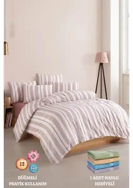 Formeya Düğmeli Lastikli Çarşaflı Pamuklu Nevresim Takımı Yatak Konforu ve Şıklık Sağlar