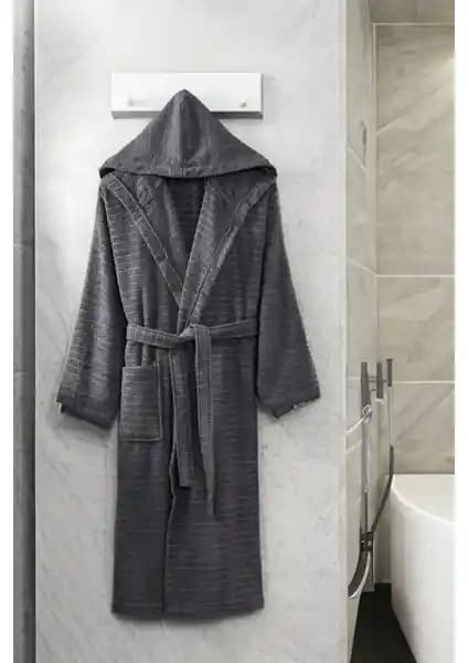 Formeya Pamuklu Kapüşonlu Bornoz Kadın ve Erkekler İçin Şık ve Konforlu Unisex Tasarım