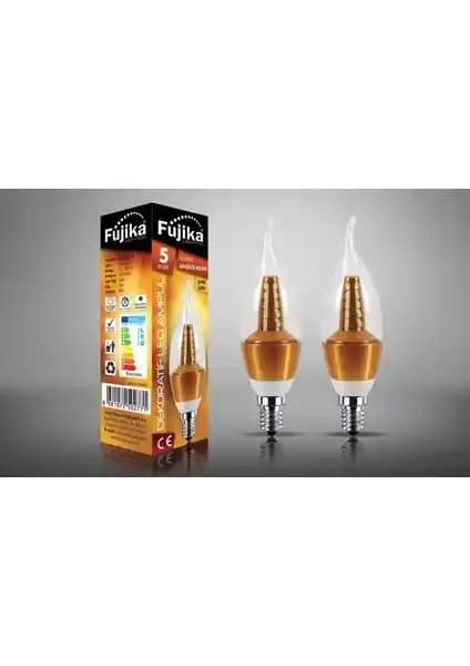 Fujika 5W Mum Ampul Sarı Gövde Enerji Tasarruflu LED Aydınlatma Çözümü