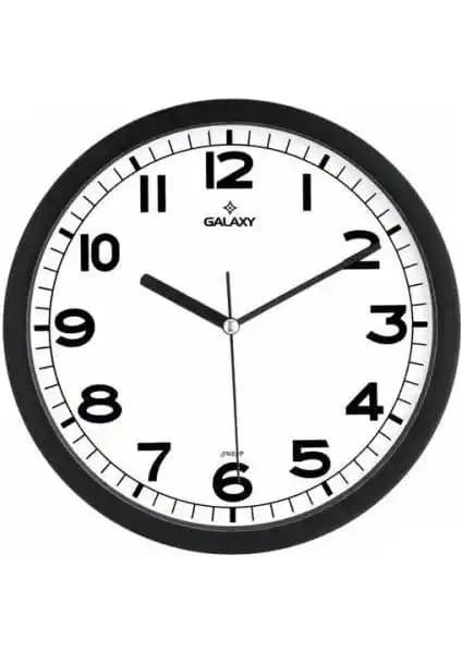 Galaxy 1964-K Premium Duvar Saati Siyah 35 cm klasik ve vintage tarzda şık tasarım