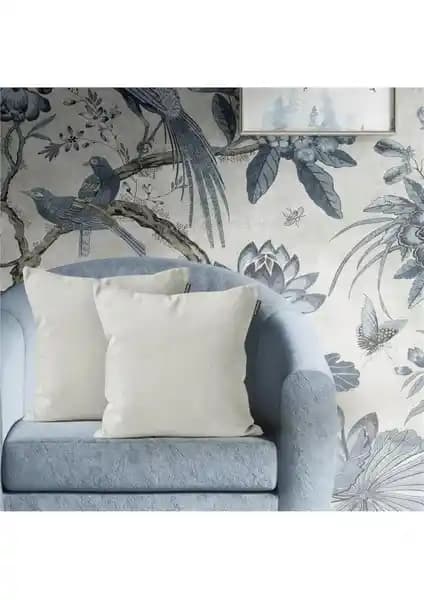 Goccia 2'li Kadife Dokulu Kırlent Kılıfı Açık Krem Şıklık ve Dayanıklılığı Bir Arada Sunar