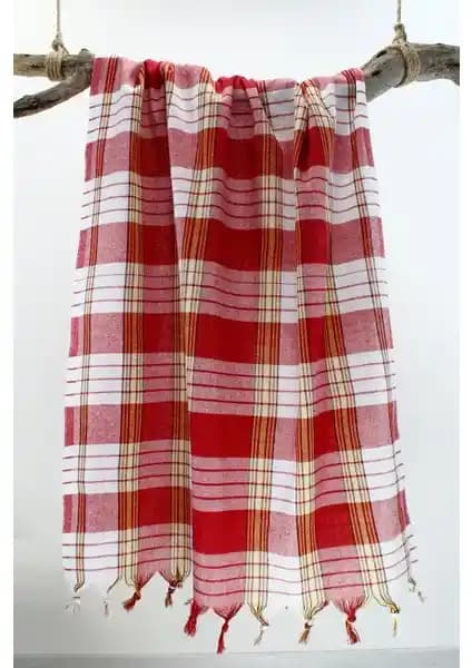 GOLDRİSE Bedinn Peştemal Klasik Kırmızı: Türk Hamamlarının Zarif ve Fonksiyonel Mirası