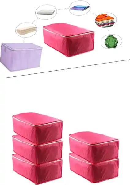 Göz Nuru Gri 6'lı Hurç Seti Büyük Boy Depolama Çözümleri ve Estetik Tasarım