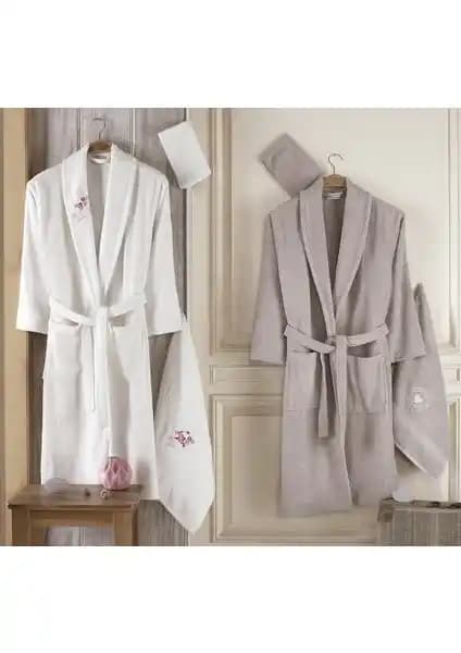 Güvenal 'Pamuxu' 8 Parça Pamuklu Bornoz Seti: Konfor ve Şıklık Bir Arada