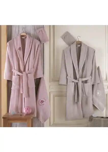 Güvenal 'Pamuxu' 8 Parça Pamuklu Bornoz Seti: Konfor ve Şıklık Sunan Ev İçin Uygun Tasarım