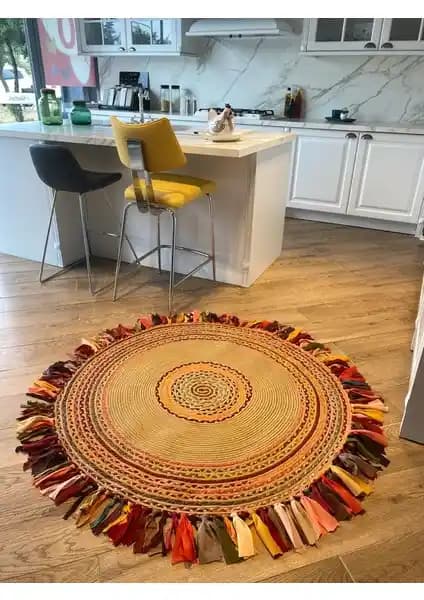 Halımax Milda Jüt Hasırlı El Örgüsü Kilim: Doğal ve Dayanıklı Dekorasyon Seçeneği