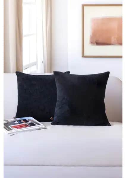 Hamur Iskandinav Bohem Teddy Puffy Siyah Kırlent Kılıfı Modern ve Şık Dekorasyon İçin Uygun