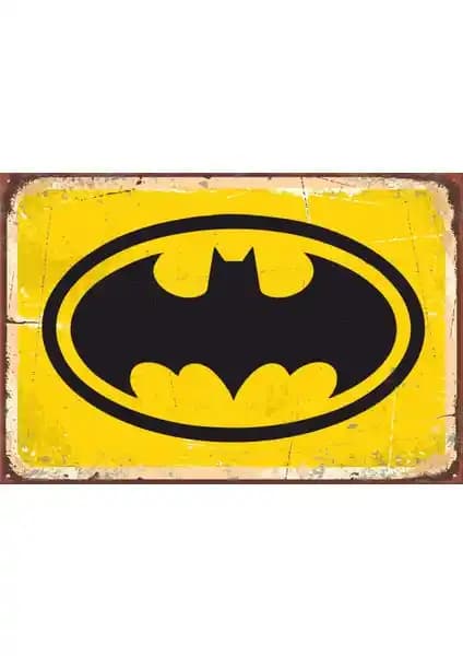 Hayat Poster Batman Logo Retro Vintage Ahşap Poster Dekoratif Parça 20x30 cm