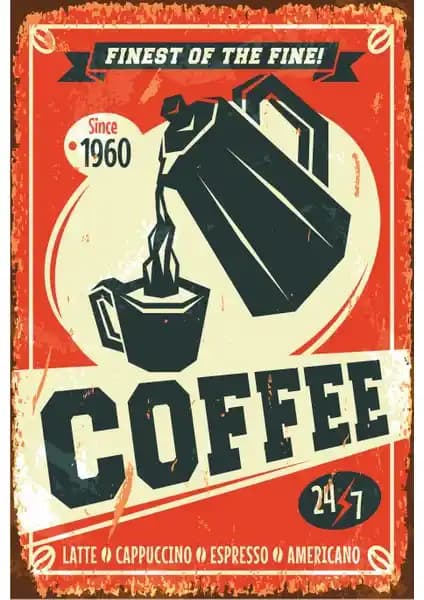 Hayat Poster Coffee Retro Vintage Ahşap Poster İç Mekan Dekorasyonunda Estetik ve Fonksiyonellik