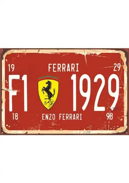 Hayat Poster Formula 1 Retro Vintage Ahşap Duvar Süsü 20x30 cm Otomobil Severler İçin