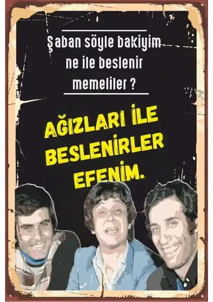 Hayat Poster Hababam Sınıfı Retro Ahşap Poster Türk Sineması Koleksiyonu