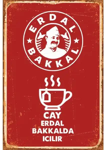 Hayat Poster Leyla ile Mecnun ve Erdal Bakkal Temalı Vintage Duvar Dekoru 20x30 cm