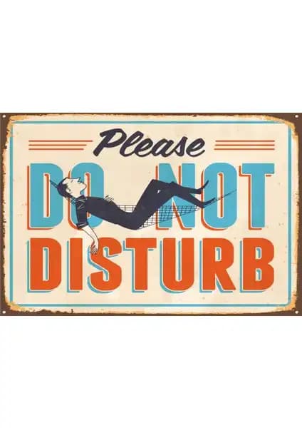 Hayat Poster Lütfen Rahatsız Etmeyin Retro Vintage Duvar Dekoru 20x30 cm şık ve dayanıklı tasarım