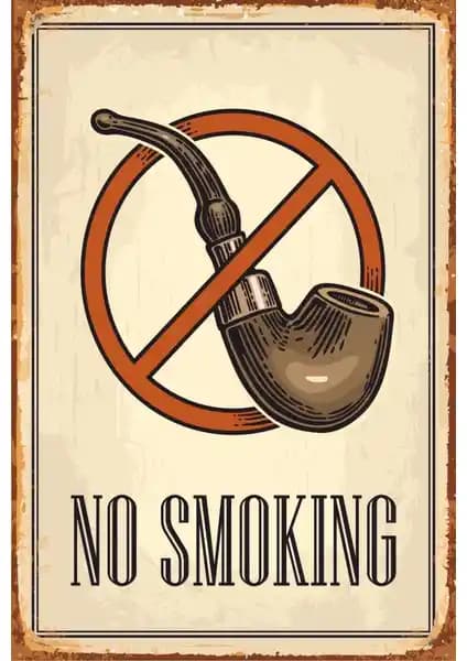 Hayat Poster No Smoking Retro Vintage Ahşap Poster Dekoratif Sağlıklı Yaşam Mesajı