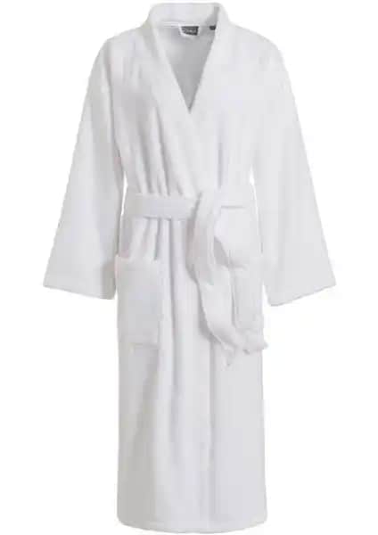 Hızsoy Tekstil Beyaz Şal Yaka Bornoz: Şıklık ve Konforun Mükemmel Buluşması