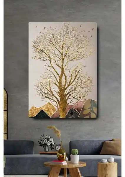 Home Arths Dekoratif Soyut Altın Ağaç Kanvas Tablo Modern İç Mekan Dekoru