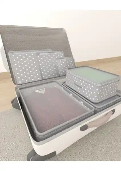 Homelife Puantiyeli 1. Kalite Bavul Valiz Düzenleyici Seti ile Seyahat ve Ev Düzeni Sağlama