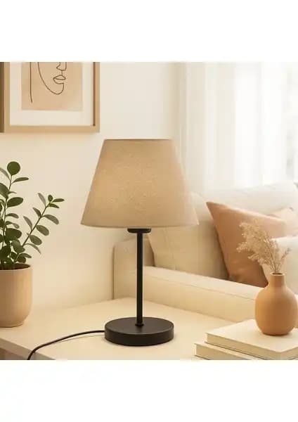 Homing Kumaş Başlık Siyah Gövde Abajur Modern ve Şık İç Mekan Aydınlatma Çözümü