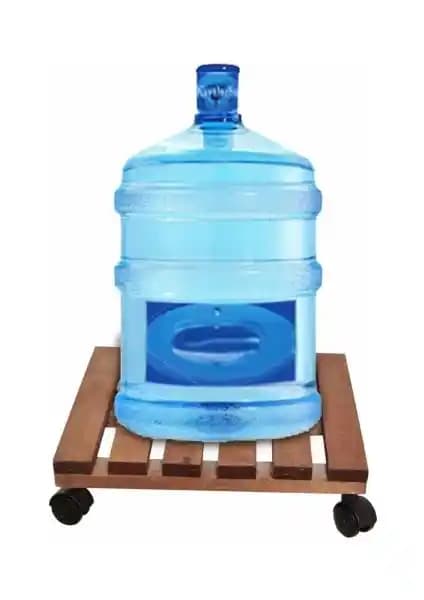 İkbal Home Ahşap Tüp Damacana Saksı Altlığı Kızıl Kahve Şık ve Dayanıklı Tasarım