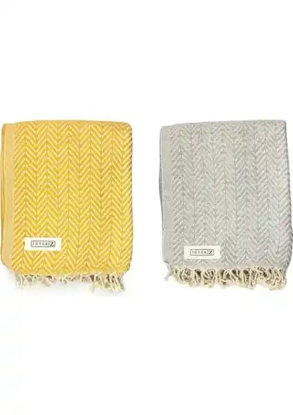 INTER Z 2'li Peştemal Plaj Havlusu Seti Hafif ve Çok Amaçlı Kullanım İçin Uygun