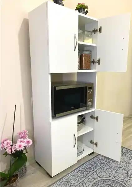 Irmak Mobilya 4 Kapaklı Orta Bölmeli Beyaz Çok Amaçlı Mutfak Dolabı Ürün Tanıtımı