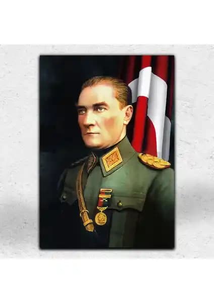 İyi Olsun Atatürk Portresi Askari Üniformalı Kanvas Tablo - Dayanıklı ve Estetik Dekorasyon Ürünü