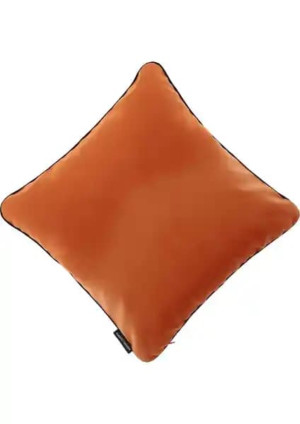 Ju Yaratıcı Tasarım Biyeli Kırlent Yastık Kılıfı Turuncu 44x44 Çapında Modern Dekoratif Ürün