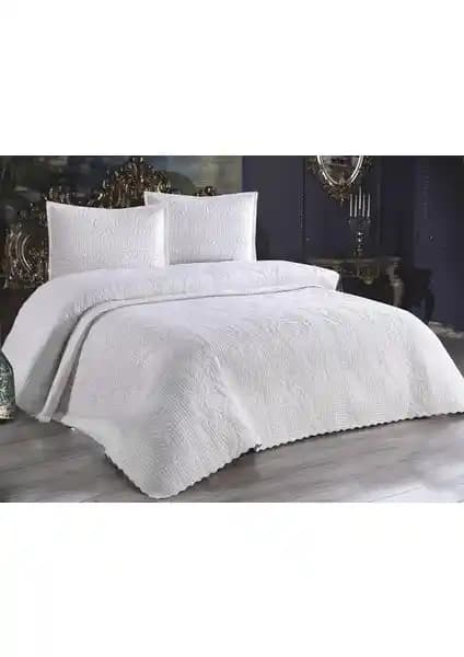 Kadınca Dükkan Çift Kişilik Mikro Pamuk Yatak Örtüsü Takımı 250x260 cm