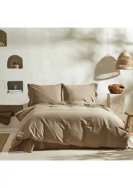 Karaca Home 4 Element Çift Kişilik Nevresim Takımı Latte - Şık ve Konforlu Yatak Odası Seti