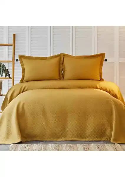 Karaca Home Charm Bold Hardal Çift Kişilik Yatak Örtüsü Seti ile Şıklık ve Fonksiyonellik Sağlayın