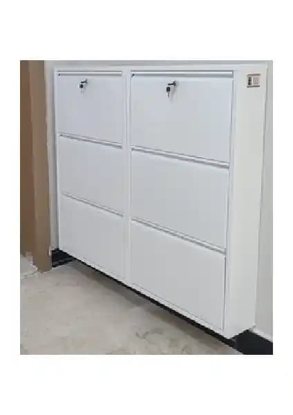 Kaser 3+3 Kilitli Metal Ayakkabılık: Dayanıklı ve Şık Depolama Çözümü