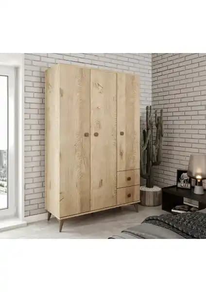 Kzn Home Akasya MDF Gardrop Modern Tasarım ve Geniş Depolama Alanı Sağlar