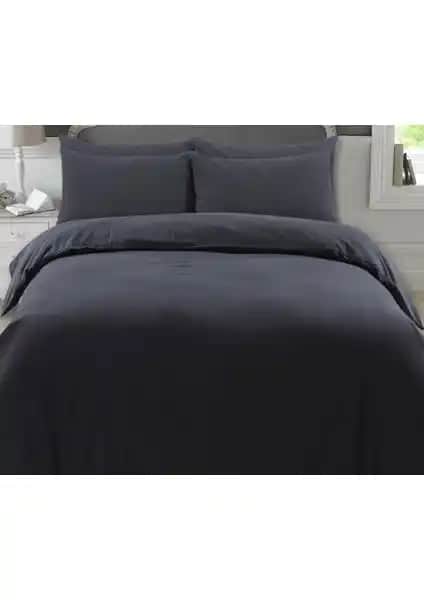 Laliva Siyah Pamuk Ranforce Çift Kişilik Nevresim Takımı Sağlıklı ve Şık Tasarım