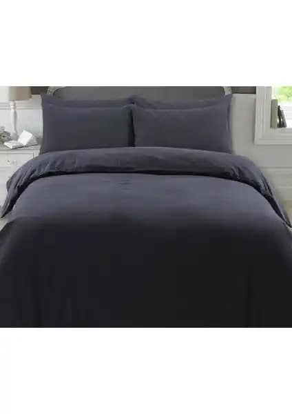 Laliva Siyah Pamuk Ranforce Çift Kişilik Nevresim Takımı Sağlıklı ve Şık Tasarım